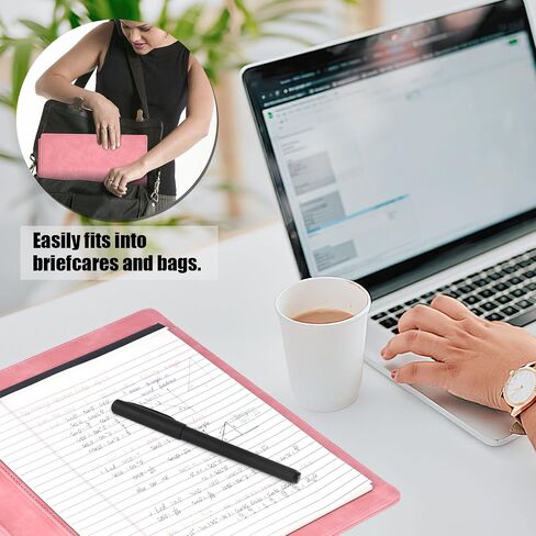 Koogel Portfolio Leather Binder, Dark Green Portfolio Folder for Legal Pad Portfolio Organizer with 30 Sheets Writing Notepad for School Office Meeting in Saudi Arabia