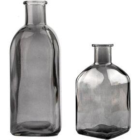 Clear Bud Vases 2PCS Glass Small Vases for Flowers, Mini Flower Vases Table for Centerpieces Vintage Decorative Bottles for Home Office Desk Wedding Decor (Purple)