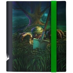 Ultra PRO - MTG Duskmourn 4-Pocket PRO-Binder FT. Exhume and Crypt Ghast, Protect and Store 160 Standard Size Cards in Side Loading Pockets, Slime Green Webbed Pages, MTG Artwork