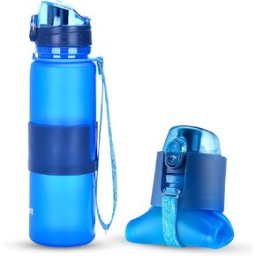 HYDRATE Expandable Plastic Water Bottles - Reusable Water Bottle with Carabiner Clip - Foldable Water Container - Ideal for Outdoor Travel, Sports, Hiking or Camping Adventure