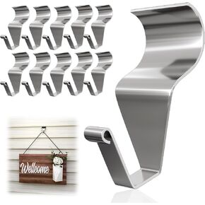 Goabroa Vinyl Siding Hooks, 10 Pack Heavy Duty Siding Hooks for Hanging Outdoor, No-Hole Needed Stainless Steel Siding Clips for Hanging Lights Decor