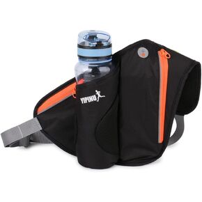 Running Waist Pack Waterproof Fanny Bag with Water Bottle Holder for Men Women Running Belt with Reflective Tabs