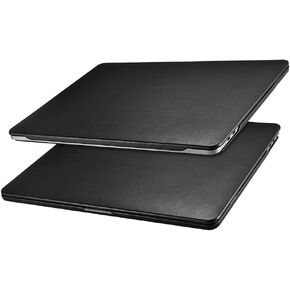 MacBook Air 15 Case (2023-2024), ICARER Premium Leather Case for Model 2024 M3 A3114, 2023 M2 A2941, with Touch Bar & Touch ID Compatible for Apple MacBook Air 15inch (Black)