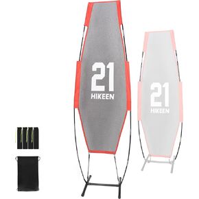 Hikeen Basketball Defender Dummy, Training Equipment for Practice Basketball Dribbling, Shooting, Passing - 2 Sizes Folding Poles (7'9"+6'7"), 4 Reinforced Base Sandbags