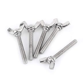 5pcs M5 DIN316 Butterfly Wing Hand Screws Bolts 304 Stainless Steel Fastener Assortment Set, Full Thread, Plain Finish(M540mm)