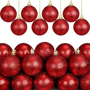 12 Pcs Christmas Ball Ornaments 2.4 Inch Shatterproof Christmas Tree Decorations Glittering Plastic Christmas Hanging Ball Ornaments for Xmas Tree Home Holiday Wedding Party Decor (Lime Green)