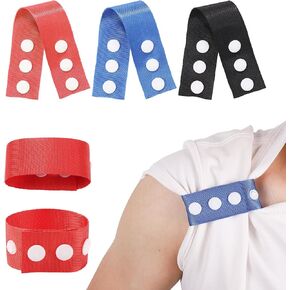 6pcs Jersey Sleeve Ties, Softball Sleeve Bands with Snaps, Adjustable Sports T-Shirt Sleeve Holders Soccer Jersey Shirt Sleeve Ties Straps Holders for Sports Shirts (3 Colors)