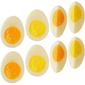 Zerodeko 8Pcs Fake Eggs, Fake Boiled Egg Prop Easter Eggs Realistic Boiled Eggs Model DIY Egg Slices Models Artificial Hard-Boiled Eggs for Photo Props