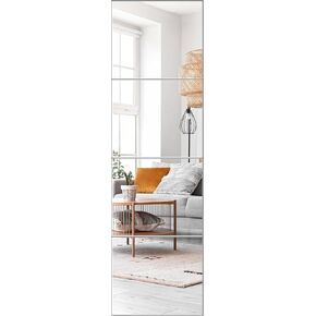 Mirror Full Length, 14x12 Inchx4PCS Wall Mirror Tiles,Full Body Mirror,Acrylic Shatterproof Mirrors for Bedroom,Door,Home Gym,Kids