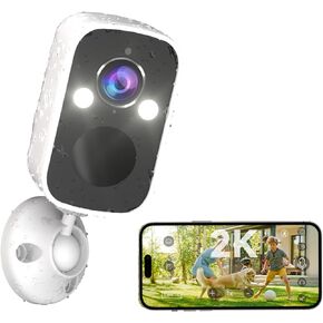 Security Cameras Wireless Outdoor 2k Cameras for Home Security Wireless with Siren Alarm & Spotlight, Motion Detection, PIR Human Detectio, Color Night Vision, IP65, Cloud/SD, Compatible with Alexa