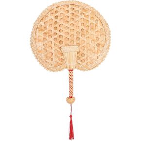 Homoyoyo 1pc Straw Fan Summer Hand Fan Boho Wedding Decor Farmhouse Fan Natural Bamboo Fans Japanese Fan Home Décor Chinese Wheat Hand Made Fan Rattan Fan Polyester Vintage Travel Palm Leaf