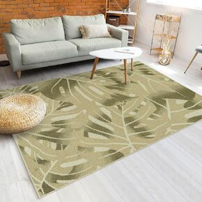 سجادة منطقة الصوف من GoDear Design مقاس 5 × 8 بوصات، مزيج من الصوف النيوزيلندي الفاخر، خصلة دائرية، ارتفاع كومة متوسط، أفضل للمناطق ذات حركة المرور العالية، غرفة المعيشة وغرفة النوم، آمنة للحيوانات الأليفة والأطفال، سعف النخيل