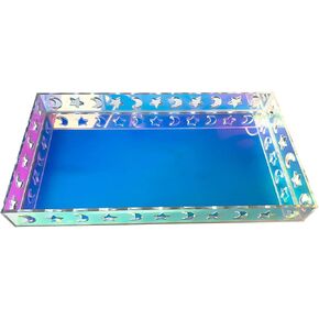Bathroom Tray Decorative Tray Iridescent Perfume Tray Organizer for Bathroom Countertop Home Decor