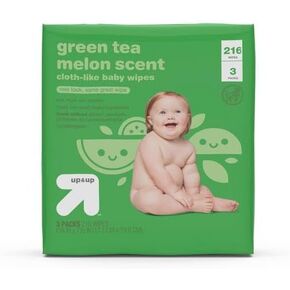 Up & Up Green Tea Melon Scent Baby Wipes - 3 Packs - 216 Wipes in Saudi Arabia
