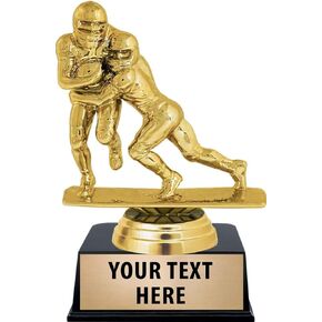 Crown Awards Football Trophies with Custom Engraving, 6" Personalized Football Trophy On Black Base Prime