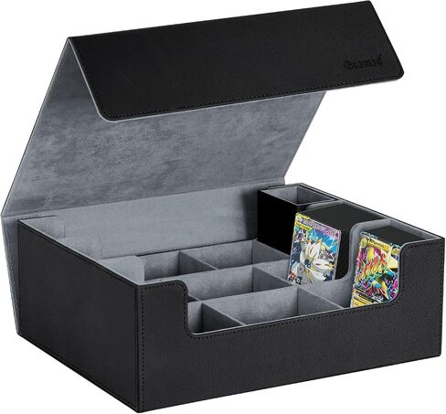 Trading Card Storage Box, Holds 1800+ Trading Cards, PU Leather Commander Card Deck Case, Microfiber Inner Lining, Magnetic Closure Card Holder Fits for Magic Game Cards in Saudi Arabia
