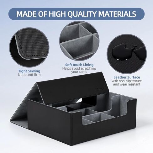 Trading Card Storage Box, Holds 1800+ Trading Cards, PU Leather Commander Card Deck Case, Microfiber Inner Lining, Magnetic Closure Card Holder Fits for Magic Game Cards in Saudi Arabia