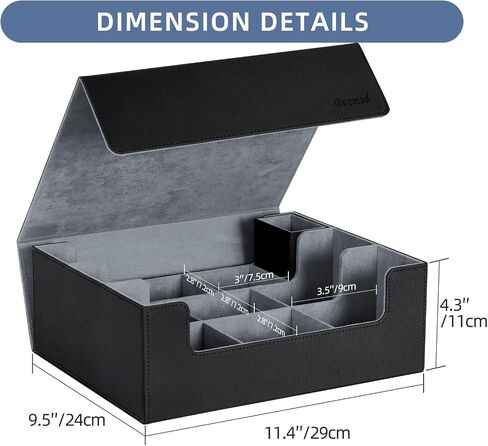 Trading Card Storage Box, Holds 1800+ Trading Cards, PU Leather Commander Card Deck Case, Microfiber Inner Lining, Magnetic Closure Card Holder Fits for Magic Game Cards in Saudi Arabia