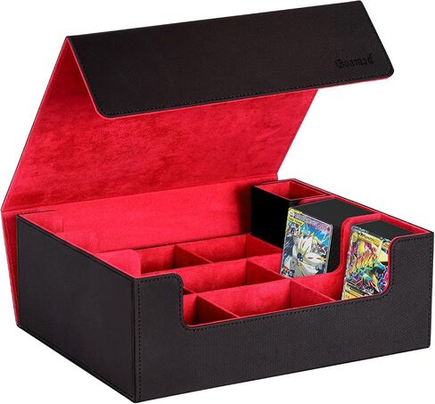 Trading Card Storage Box, Holds 1800+ Trading Cards, PU Leather Commander Card Deck Case, Microfiber Inner Lining, Magnetic Closure Card Holder Fits for Magic Game Cards in Saudi Arabia