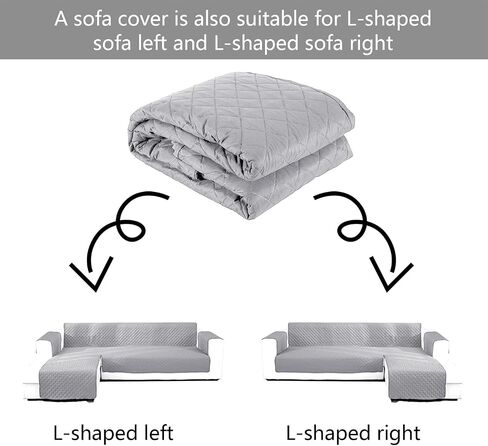 Double Side L Shape Couch Cover Sectional Sofa Covers Set Chaise Couch Cover Slip Covers for Sofas Couches Sectional Furniture Protector Cover (Large,Light Grey) in Saudi Arabia