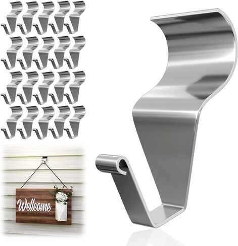Goabroa Vinyl Siding Hooks, 10 Pack Heavy Duty Siding Hooks for Hanging Outdoor, No-Hole Needed Stainless Steel Siding Clips for Hanging Lights Decor in Kuwait