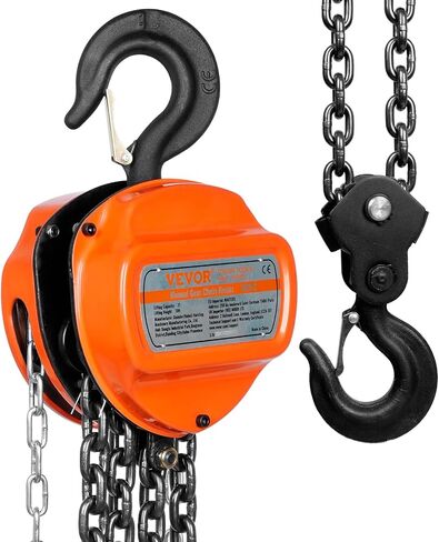 VEVOR Hand Chain Hoist 1/2 Ton 10 FT Come Along, 1100 lbs Capacity G80 Galvanized Carbon Steel with Double-Pawl Brake, Auto Chain Leading & 360° Rotation Hook, for Garage Factory Dock in Saudi Arabia