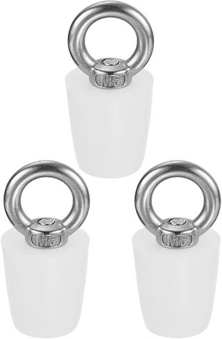 MECCANIXITY Silicone Rubber Tapered Plug 28mm to 37mm Solid Bathtub Bungs Stopper with Ring for Test Tubes, Water Pipe, Drainage Hole, White 3 Pcs in Saudi Arabia