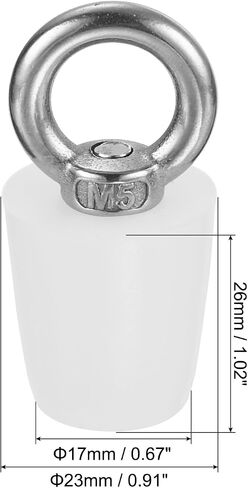 MECCANIXITY Silicone Rubber Tapered Plug 28mm to 37mm Solid Bathtub Bungs Stopper with Ring for Test Tubes, Water Pipe, Drainage Hole, White 3 Pcs in Saudi Arabia