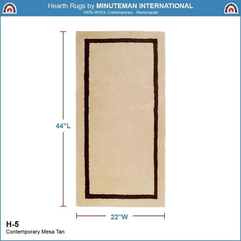 Mesa Tan Contemporary Wool Hearth Rug, Rectangular in Saudi Arabia