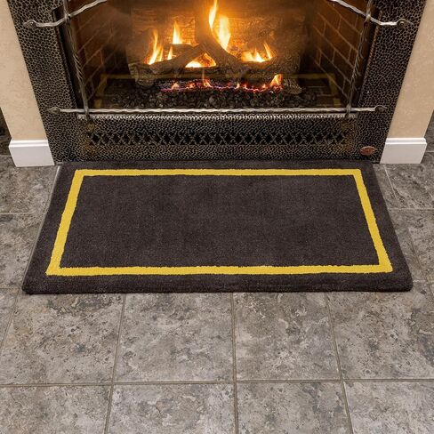 Mesa Tan Contemporary Wool Hearth Rug, Rectangular in Saudi Arabia