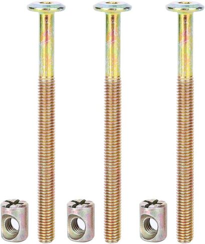 10Pcs Furniture Bolts M6 Carbon Steel With Barrel Nuts Dowel Nut Connector Fastener Connector Bolt Threaded Inserts Screw(150mm) in Saudi Arabia