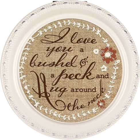 Cottage Garden Bushel and A Peck Glossy Ivory Tiny Round Music Box Plays You Light Up My Life in Saudi Arabia