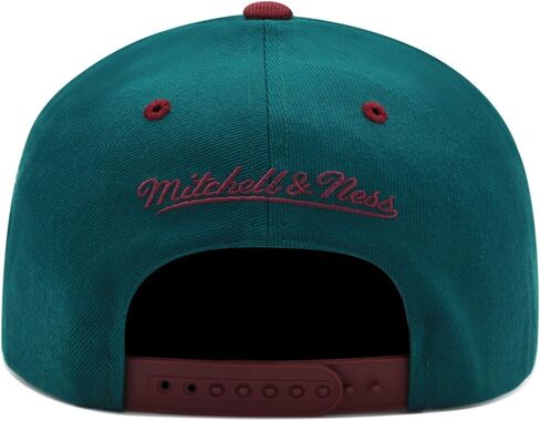 Mitchell & Ness Anaheim Mighty Ducks NHL Mighty Decade Low Pro Precurved Vintage Snapback Hat Cap - Dark Green in Saudi Arabia