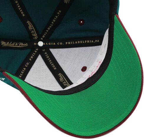 Mitchell & Ness Anaheim Mighty Ducks NHL Mighty Decade Low Pro Precurved Vintage Snapback Hat Cap - Dark Green in Saudi Arabia