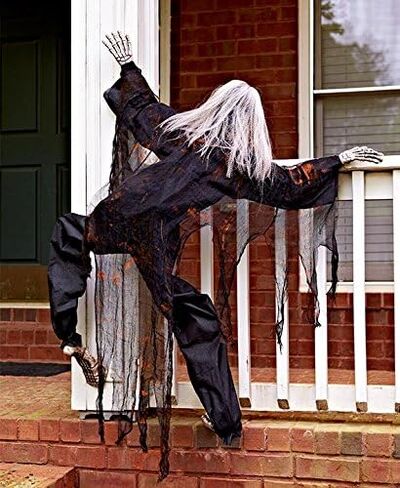 63 Life Size Climbing Zombies Halloween Haunted House Prop Decor (Black) in Saudi Arabia