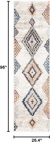 سجادة SAFAVIEH Morocco Collection عداء - 2'2" x 8'، رمادي وصدأ، تصميم قبلي بوهو مغربي، لا يتساقط ويسهل العناية به، مثالي للمناطق ذات حركة المرور العالية في غرفة المعيشة وغرفة النوم (MRC860F) in Saudi Arabia