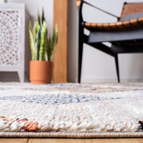 سجادة SAFAVIEH Morocco Collection عداء - 2'2" x 8'، رمادي وصدأ، تصميم قبلي بوهو مغربي، لا يتساقط ويسهل العناية به، مثالي للمناطق ذات حركة المرور العالية في غرفة المعيشة وغرفة النوم (MRC860F) in Saudi Arabia