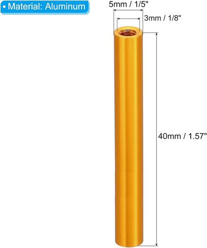 PATIKIL M3 Aluminum Spacers, 2 Pcs Metal Spacer Aluminum 3mm ID x 6mm OD x 80mm L Threaded Spacer Screw Standoff Round for RC Car Drones Motherboard, Black in Saudi Arabia