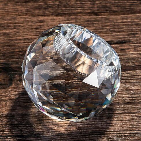 حامل شموع كريستال من MrMrMrKura لشمعة Tealight، مجموعة حامل شموع زجاجية كريستالية شفافة مكونة من 3 قطع، حاملات شموع دائرية كريستالية ديكور كروي للمنزل، ديكورات الزفاف in Kuwait