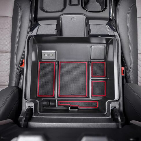 EDBETOS 2022+ Refreshed Full Console Tray Compatible with 2023 2024 GMC Sierra 1500/Chevy Silverado 1500 and 2024 2500HD 3500HD Organizer Storage (Full Console w/Bucket Seats ONLY), Black in Saudi Arabia