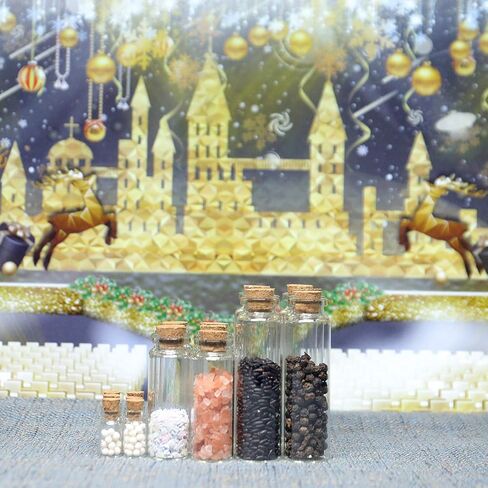 80PCS Mini Glass Bottles with Corks 50pcs 1.5ml and 12pcs 14ml and 18pcs 25ml(120pcs Eye Screws,30 Meters Twine and 3pcs Funnel) in Saudi Arabia