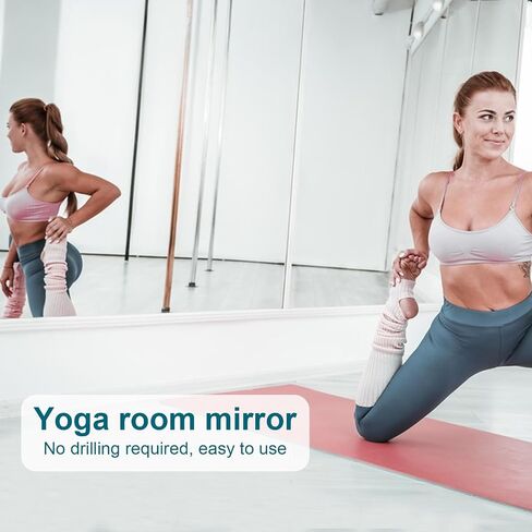 Full Length Wall Mirror, 16 Pcs 14" x 12" Full Body Mirror Tiles for Bedroom Home Gym Door Dorm, 2mm Thickened Acrylic Mirror Stickers for Walls in Saudi Arabia