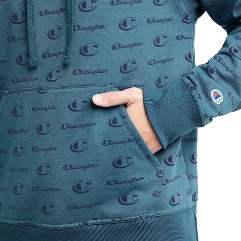 Champion Powerblend Hoodie for Men, Hooded Sweatshirt, All Over Classic Script in Saudi Arabia