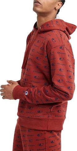 Champion Powerblend Hoodie for Men, Hooded Sweatshirt, All Over Classic Script in Saudi Arabia