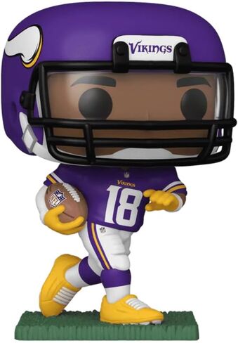 جاستن جيفرسون #239 فاكس موقعة معاد طبعها بالليزر موقعة من Funko POP! كرة القدم NFL: تمثال مينيسوتا الفايكنج مع حافظة واقية in Saudi Arabia