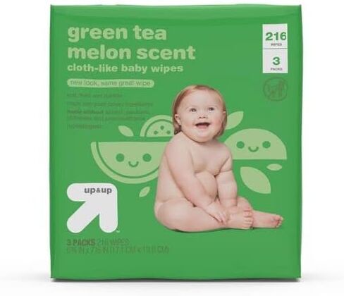Up & Up Green Tea Melon Scent Baby Wipes - 3 Packs - 216 Wipes in Saudi Arabia