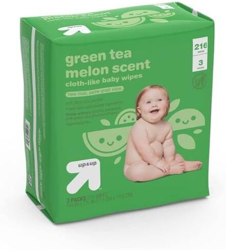 Up & Up Green Tea Melon Scent Baby Wipes - 3 Packs - 216 Wipes in Saudi Arabia