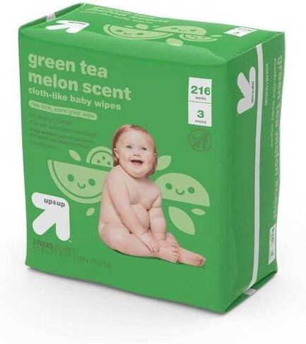 Up & Up Green Tea Melon Scent Baby Wipes - 3 Packs - 216 Wipes in Saudi Arabia