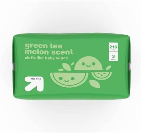 Up & Up Green Tea Melon Scent Baby Wipes - 3 Packs - 216 Wipes in Saudi Arabia