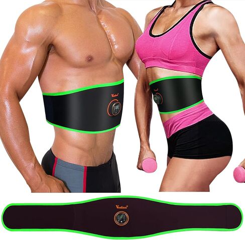 ABS Stimulator Muscle Toner Flex Fitness Belt for Waist Trimmers FDA Cleared AB Machine Abdominal Toning Ems Electro Stimulators Body Exercise Equipment Abdomen Home Office Workout Orange in Saudi Arabia